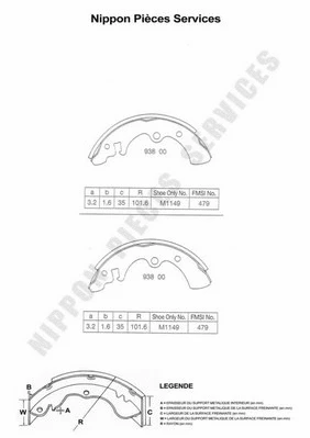 Brake Shoe Set (N350N00)