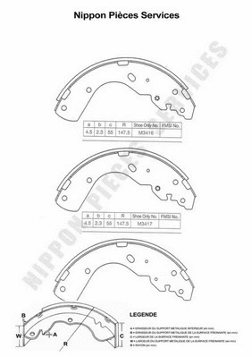 Brake Shoe Set (M350A04)