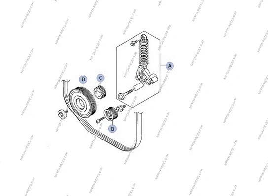 Tensioner Pulley, V-ribbed belt