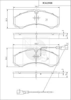 Brake Pad Set, disc brake (N361N08)