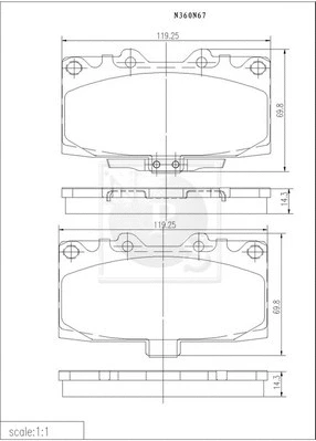 Brake Pad Set, disc brake (N360N67)