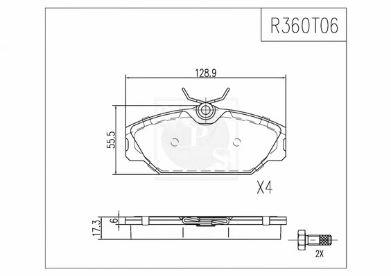 Brake Pad Set, disc brake (R360T06)