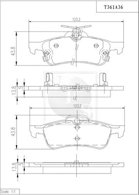 Brake Pad Set, disc brake (T361A36)