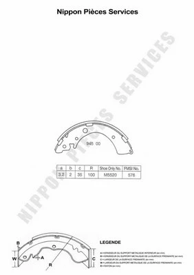 Brake Shoe Set (H350A20)