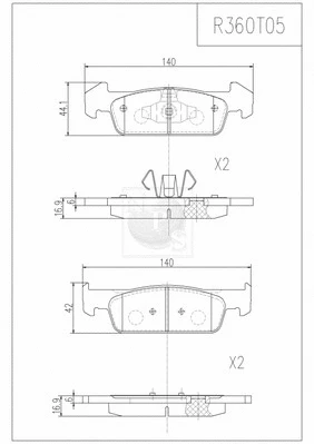 Brake Pad Set, disc brake (R360T05)