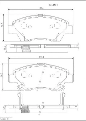 Brake Pad Set, disc brake (H360A54)