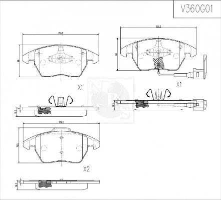 Brake Pad Set, disc brake (V360G01)