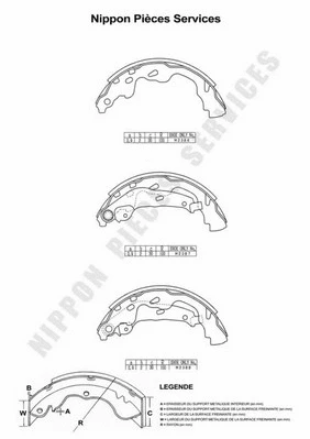 Brake Shoe Set (T350A15)