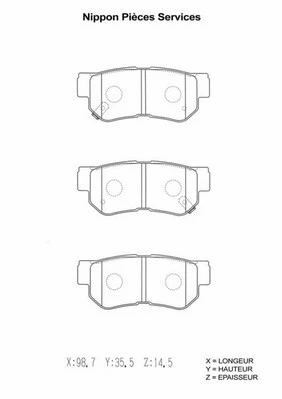 Brake Pad Set, disc brake (H361I05)