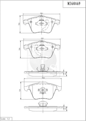 Brake Pad Set, disc brake (M360A69)