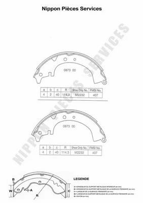 Brake Shoe Set (T350A08)