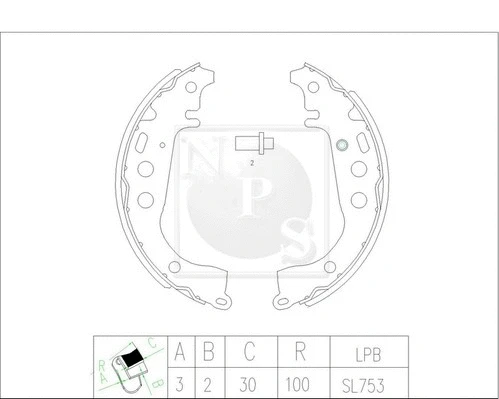 Brake Shoe Set (T350A14)