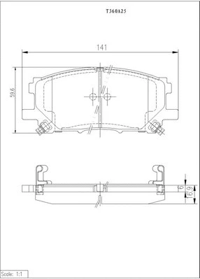 Brake Pad Set, disc brake (T360A25)