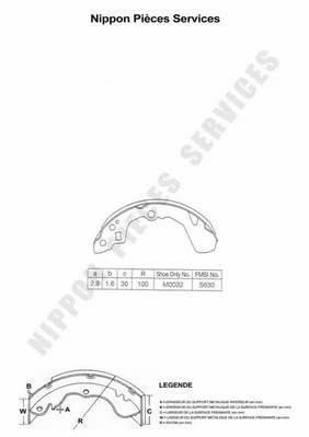 Brake Shoe Set (D350U12)