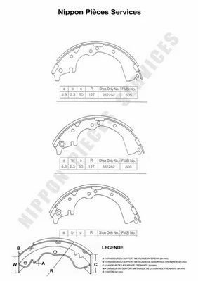 Brake Shoe Set (T350A16)