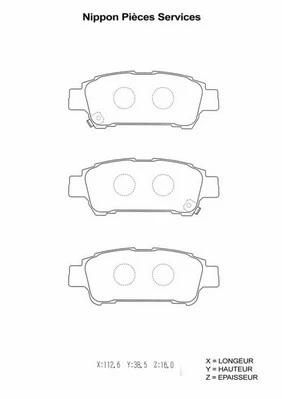 Brake Pad Set, disc brake (T361A15)