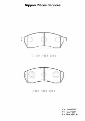 Brake Pad Set, disc brake (S360U14)
