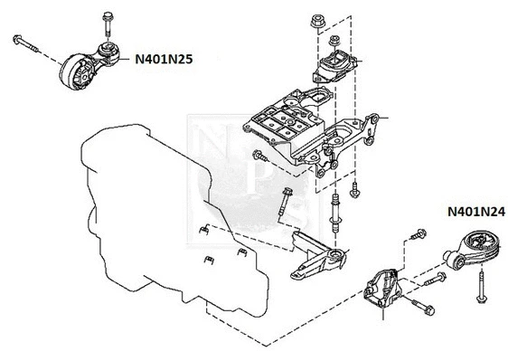 Mounting, engine (N401N24)