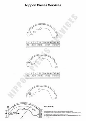Brake Shoe Set (M350I05)