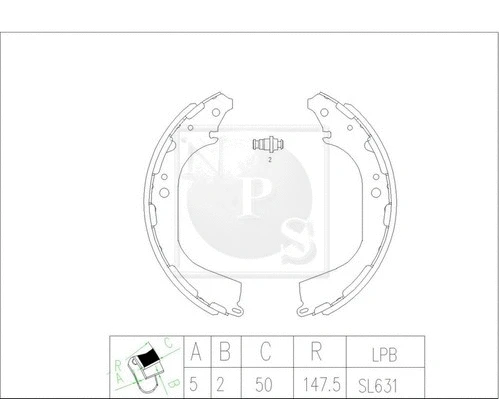 Brake Shoe Set (N350N55)