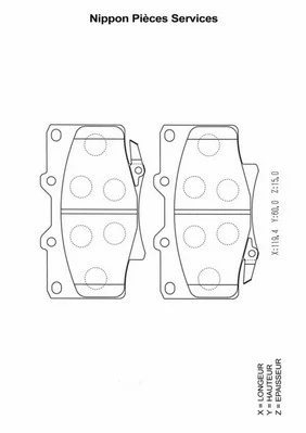 Brake Pad Set, disc brake (T360A55)