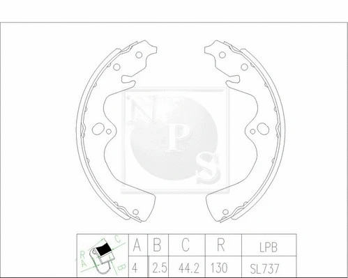 Brake Shoe Set (K350A09)