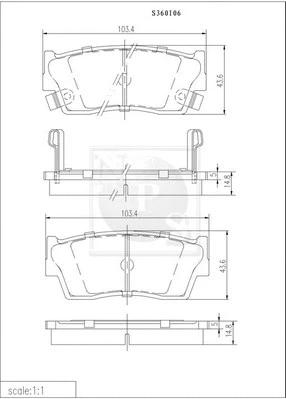 Brake Pad Set, disc brake (S360I06)