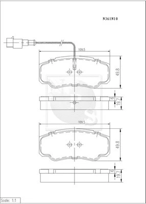 Brake Pad Set, disc brake (N361N10)