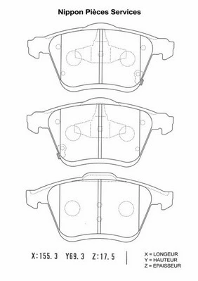 Brake Pad Set, disc brake (M360A62)