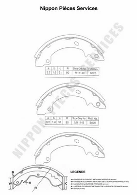Brake Shoe Set (M350I34)