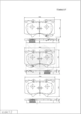 Brake Pad Set, disc brake (T360A117)