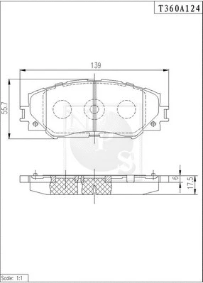 Brake Pad Set, disc brake (T360A124)