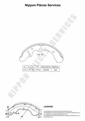 Brake Shoe Set (M350A28)