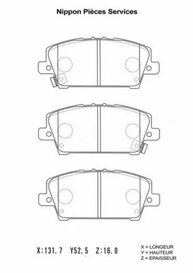 Brake Pad Set, disc brake (H360A09)
