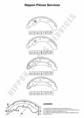 Brake Shoe Set (D350O03)