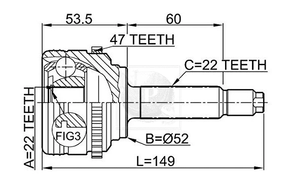 Joint Kit, drive shaft (D281O18)