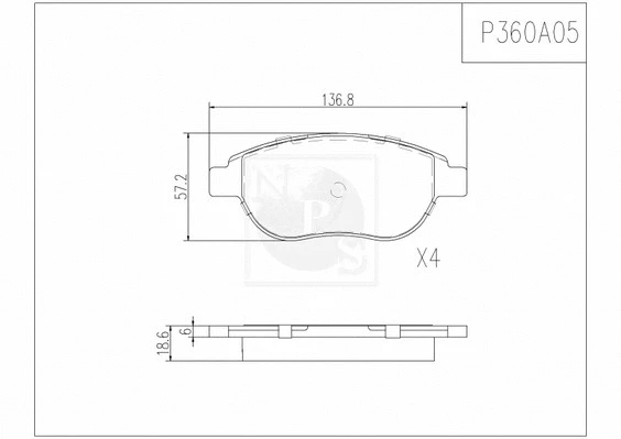 Brake Pad Set, disc brake (P360A05)