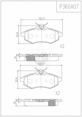 Brake Pad Set, disc brake (P360A07)