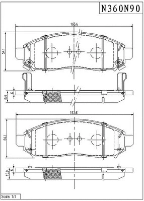 Brake Pad Set, disc brake (N360N90)