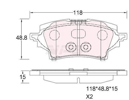 Brake Pad Set, disc brake (T361A42)