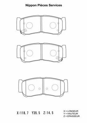 Brake Pad Set, disc brake (H361I08)