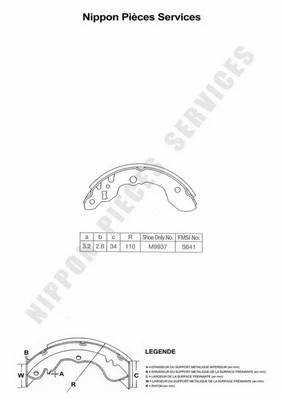 Brake Shoe Set (S350I19)