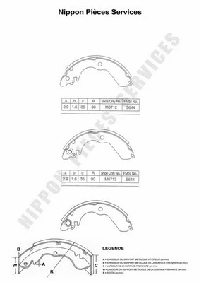 Brake Shoe Set (M350I00)