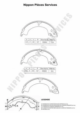 Brake Shoe Set (M350I01)