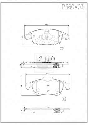 Brake Pad Set, disc brake (P360A03)