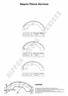 Brake Shoe Set (S350I24)