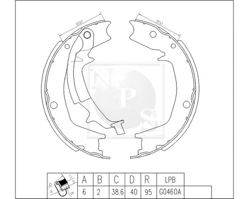 Brake Shoe Set (H350I14)