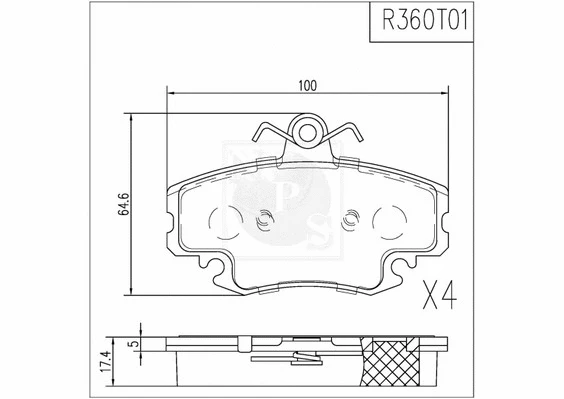 Brake Pad Set, disc brake (R360T01)