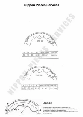 Brake Shoe Set (N350N04)