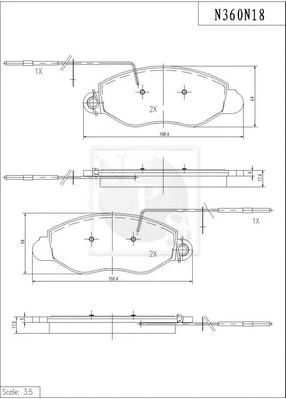 Brake Pad Set, disc brake (N360N18)